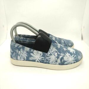 Toms Womens Casual Canvas Slip On Shoes Sneakers‎ Size 6 Blue White